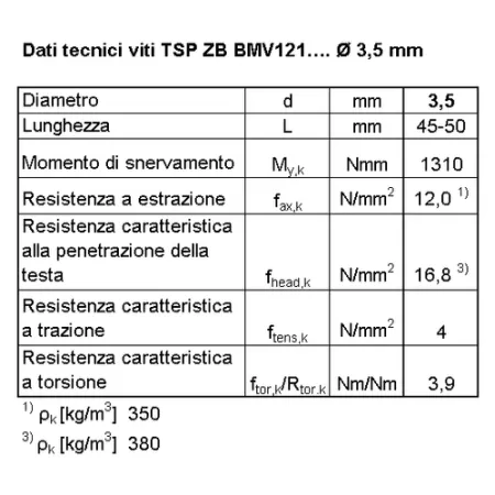 VITE X CARP AUTOF Tx 3.5x 45 P  ZB  CE