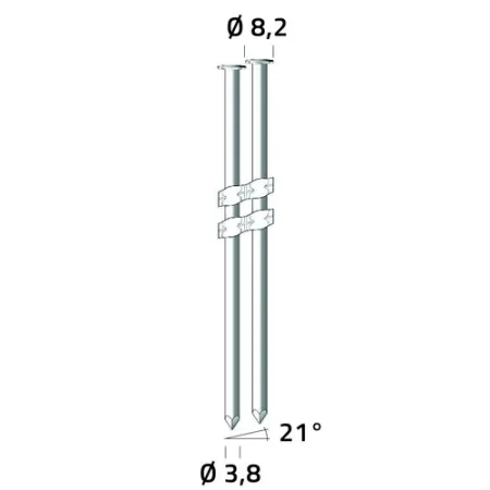 CHIODI STECCA PVC 21° 3,8 X 120
