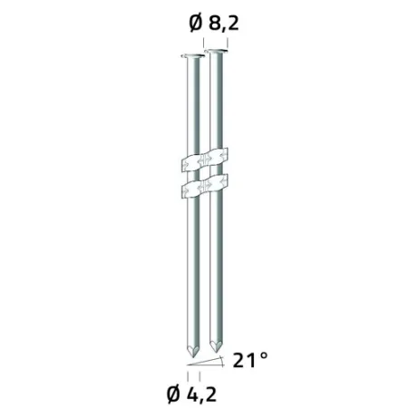 CHIODI STECCA PVC 21° 4,2 X 150