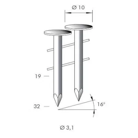CHIODI ROOFING RING ZINC. CALDO 31x19